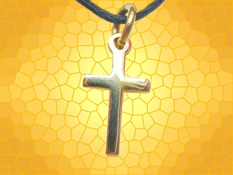 Pendentif Croix ChrÃ©tienne Finition Or Vif DorÃ©e Bijou Crucifix ...